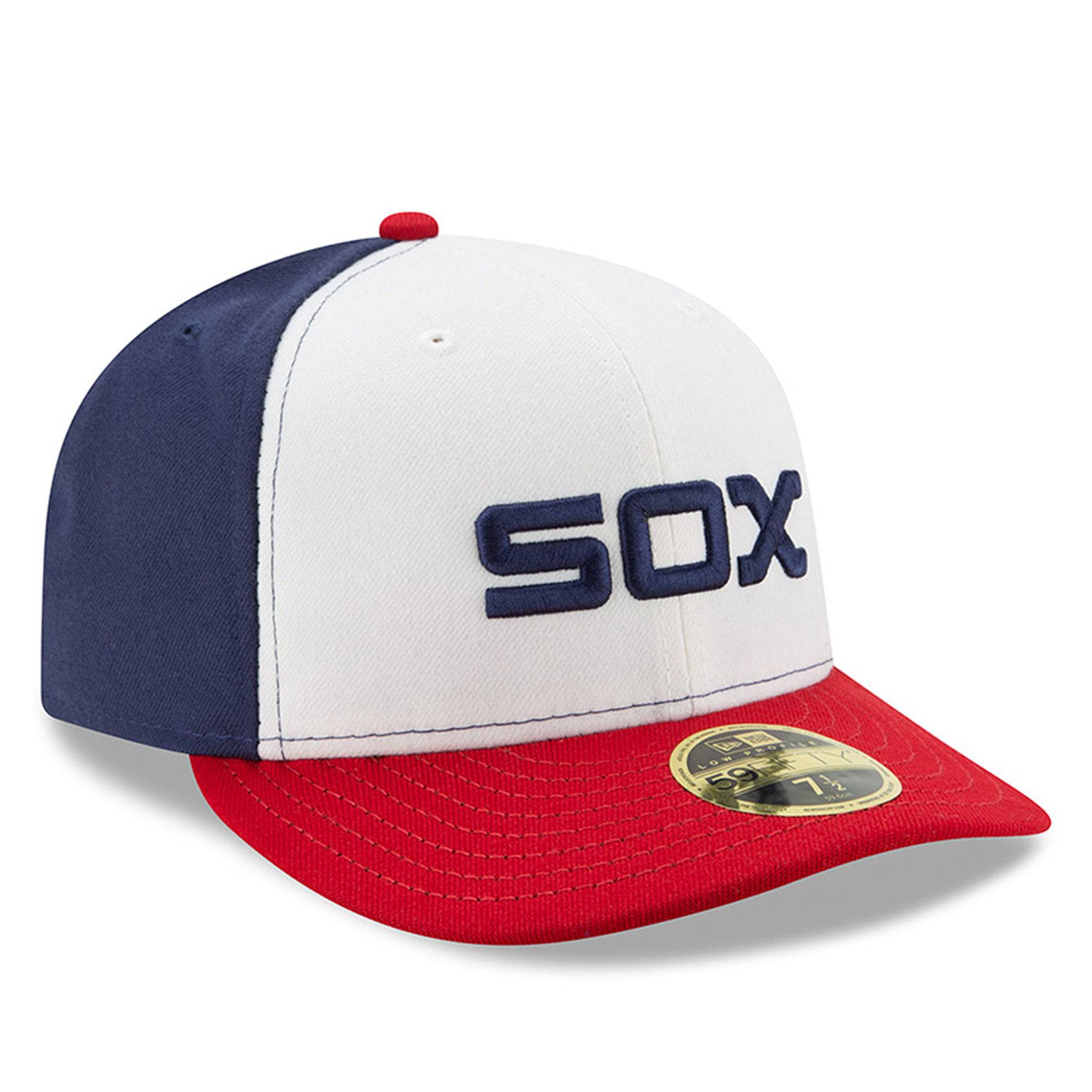 Men s Chicago White Sox New Era White Red Alternate Authentic Collection On-Field Low Profile 59FIFTY Fitted Hat Official Team Hat Sports Fan Cap