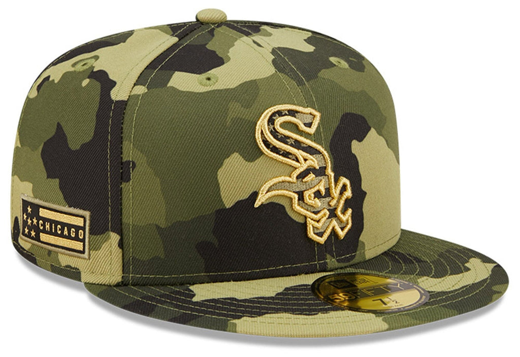 Chicago White Sox New Era 2022 MLB Armed Forces Day On-Field 59FIFTY Fitted Hat - Camo Official Team Hat Sports Fan Cap Official NFL Team Hat