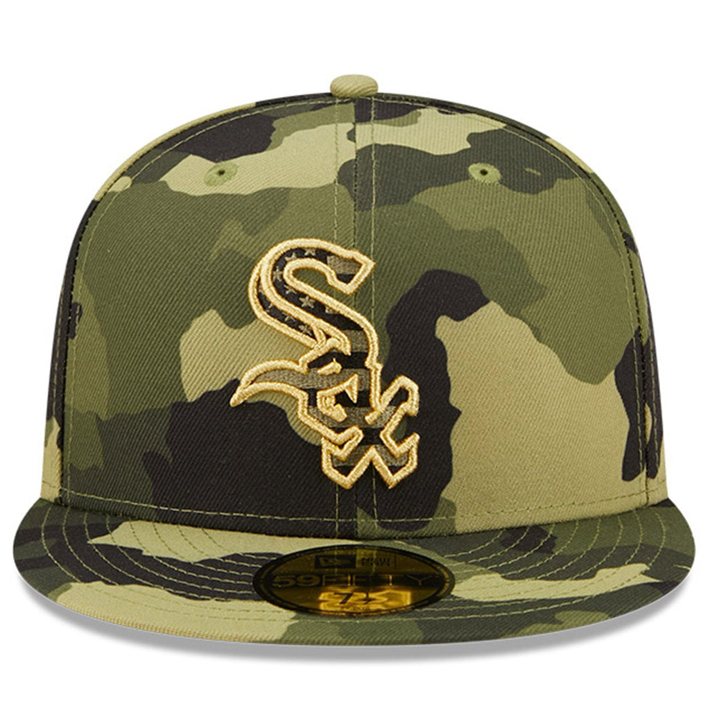Chicago White Sox New Era 2022 MLB Armed Forces Day On-Field 59FIFTY Fitted Hat - Camo Official Team Hat Sports Fan Cap Official NFL Team Hat