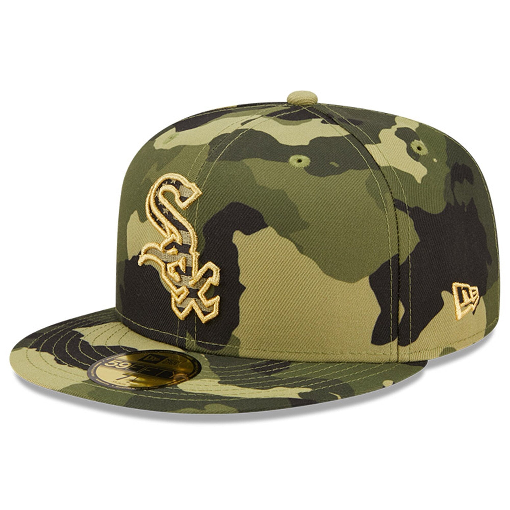 Chicago White Sox New Era 2022 MLB Armed Forces Day On-Field 59FIFTY Fitted Hat - Camo Official Team Hat Sports Fan Cap Official NFL Team Hat