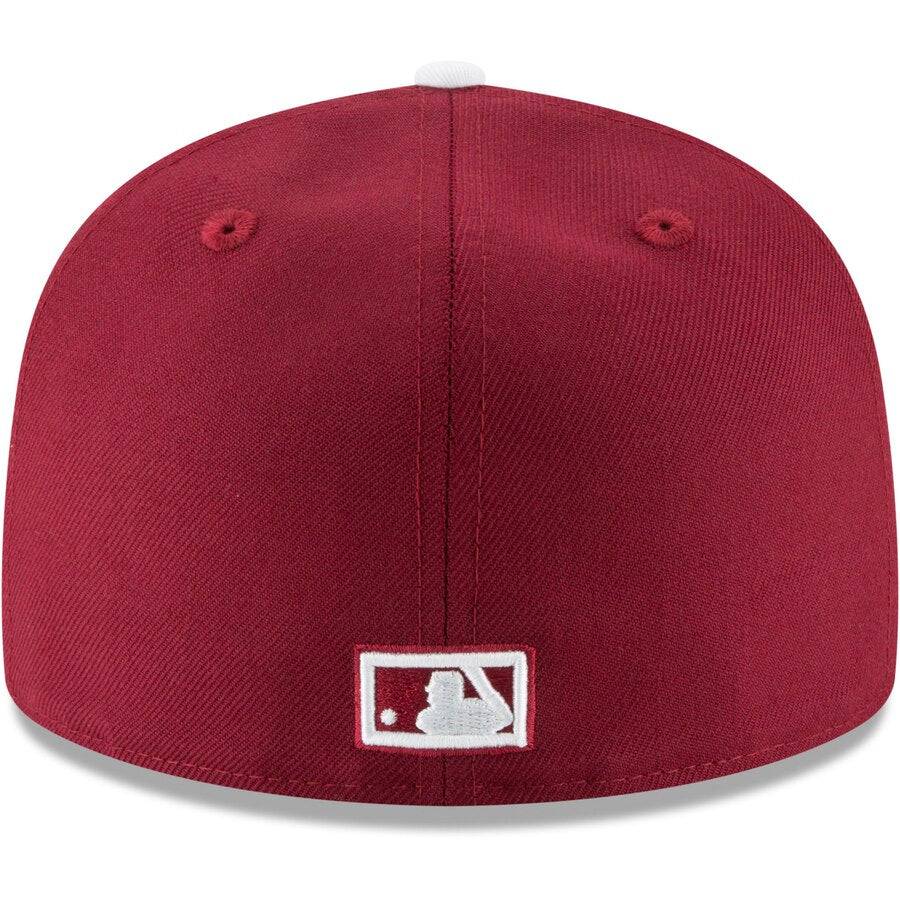 Men s Philadelphia Phillies New Era Maroon Cooperstown Collection Wool 59FIFTY Fitted Hat Official Team Hat Sports Fan Cap Official NFL Team Hat
