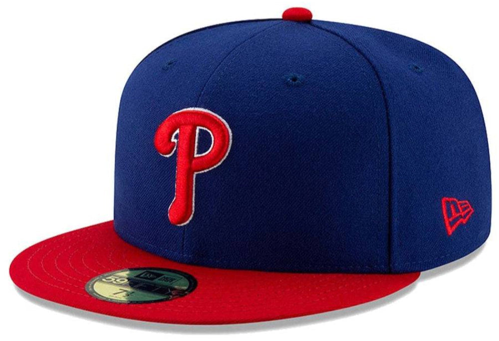 Mens New Era MLB Philadelphia Phillies Authentic On Field Alternate 59FIFTY Hat Official Team Hat Sports Fan Cap Official NFL Team Hat Football Fan