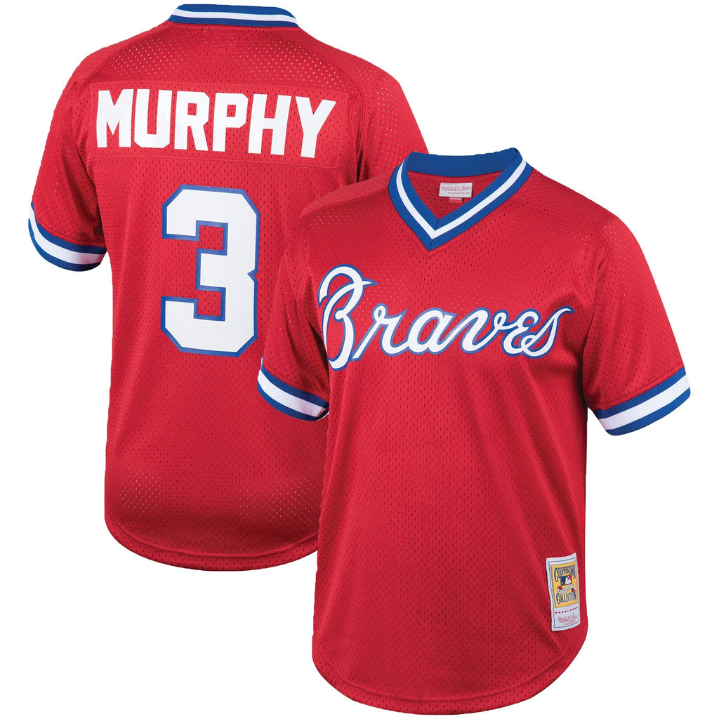 Men s Dale Murphy Atlanta Braves Mitchell And Ness Cooperstown Collection Authentic Batting Practice Jersey - Red Official Team Jersey Sports Fan