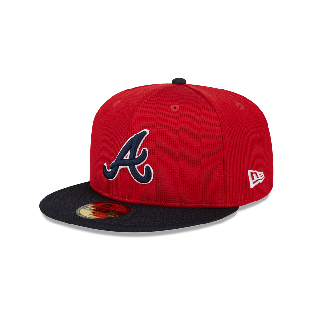 Atlanta Braves New Era Red Navy 2025 Spring Training 59FIFTY Fitted Hat Official Team Hat Sports Fan Cap Official NFL Team Hat Football Fan Cap