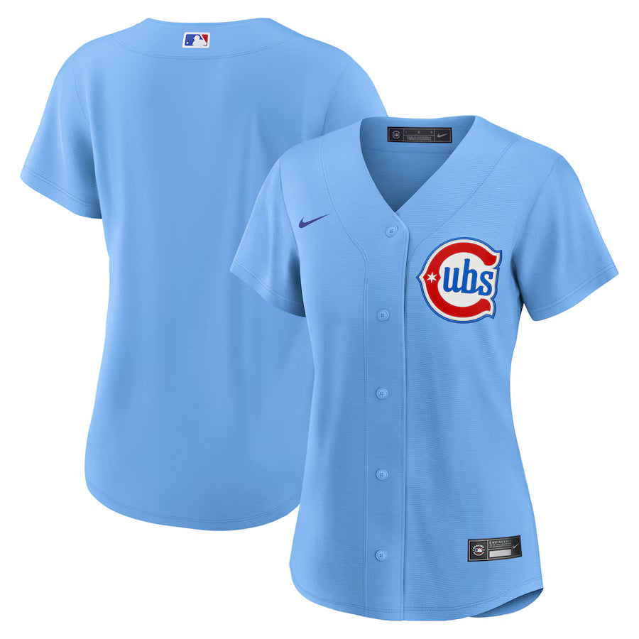 Women s Chicago Cubs Nike Alternate 2 Light Blue Replica Jersey Official Team Jersey Sports Fan Apparel Official NFL Team Jersey Football Fan Apparel