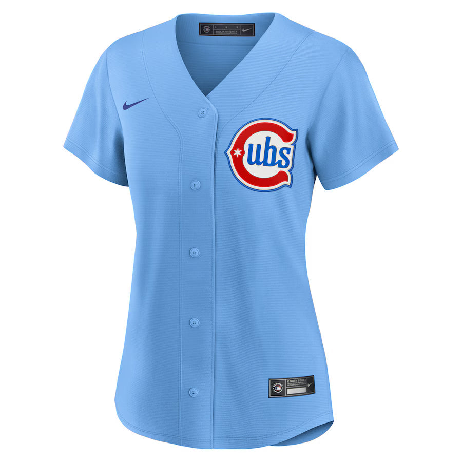Women s Chicago Cubs Nike Alternate 2 Light Blue Replica Jersey Official Team Jersey Sports Fan Apparel Official NFL Team Jersey Football Fan Apparel