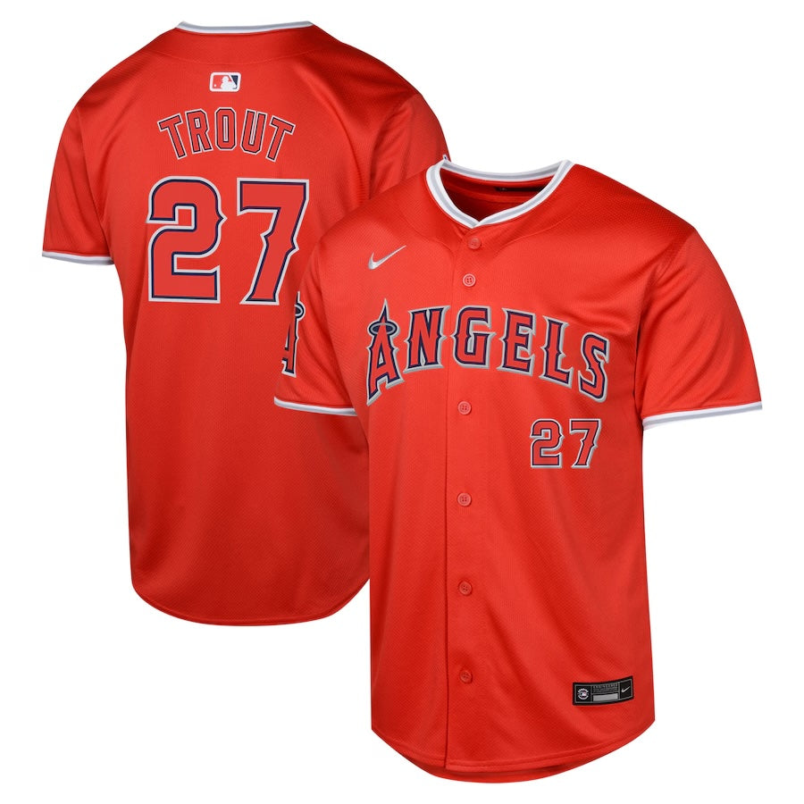 NIKE Youth Mike Trout Los Angeles Angels Red Alternate Limited Jersey Official Team Jersey Sports Fan Apparel Official NFL Team Jersey Football Fan