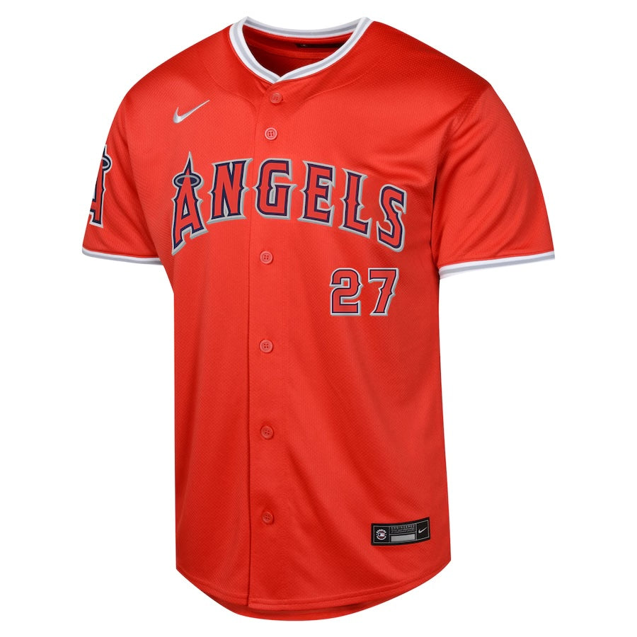 NIKE Youth Mike Trout Los Angeles Angels Red Alternate Limited Jersey Official Team Jersey Sports Fan Apparel Official NFL Team Jersey Football Fan